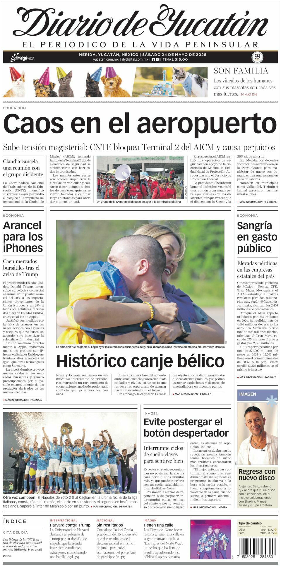 El Diario de Yucatán, edición del sábado 24 de mayo de 2025 El Diario de Yucatán, edición del sábado 24 de mayo de 2025