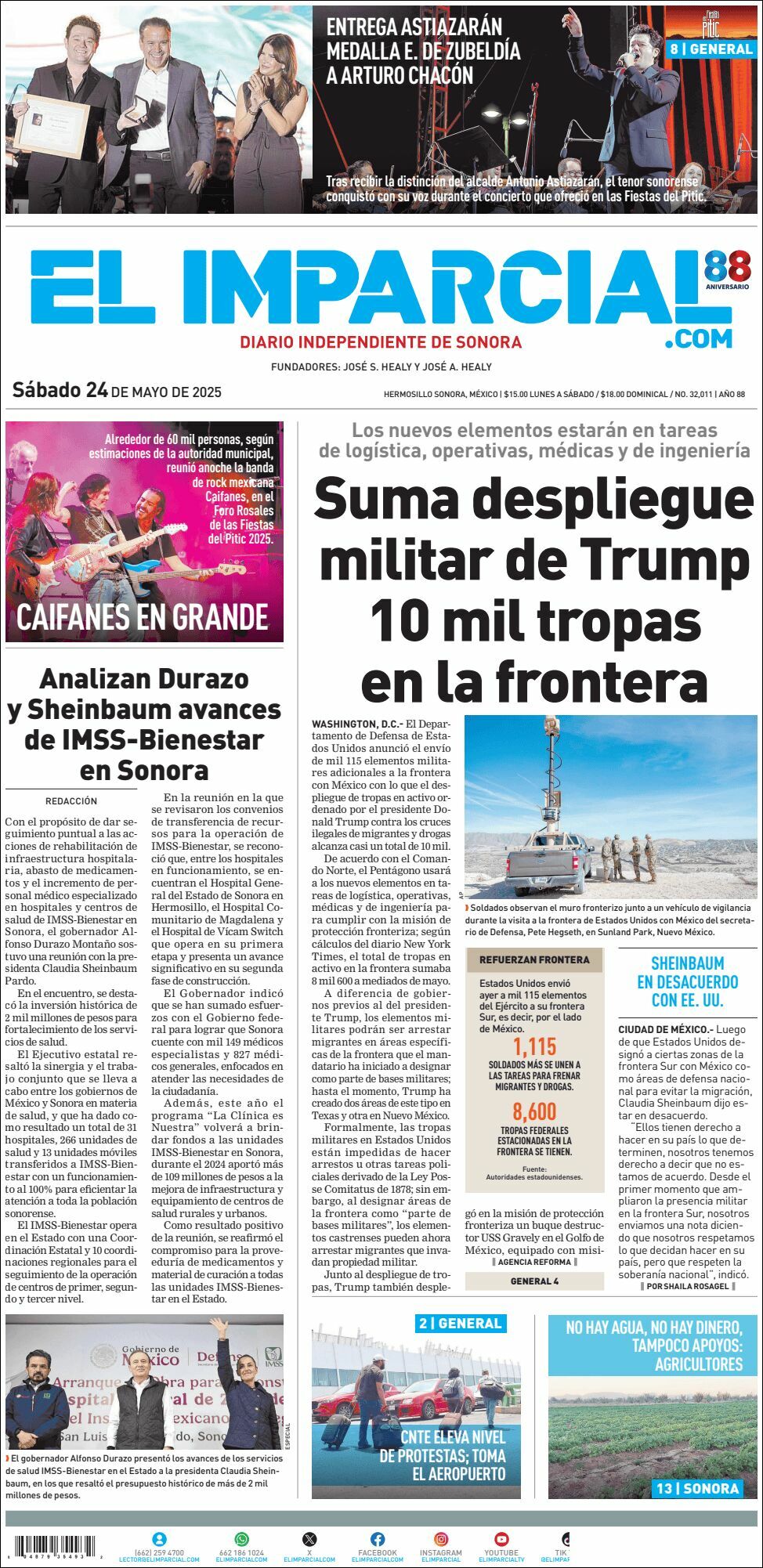 El Imparcial, edición del sábado 24 de mayo de 2025 El Imparcial, edición del sábado 24 de mayo de 2025