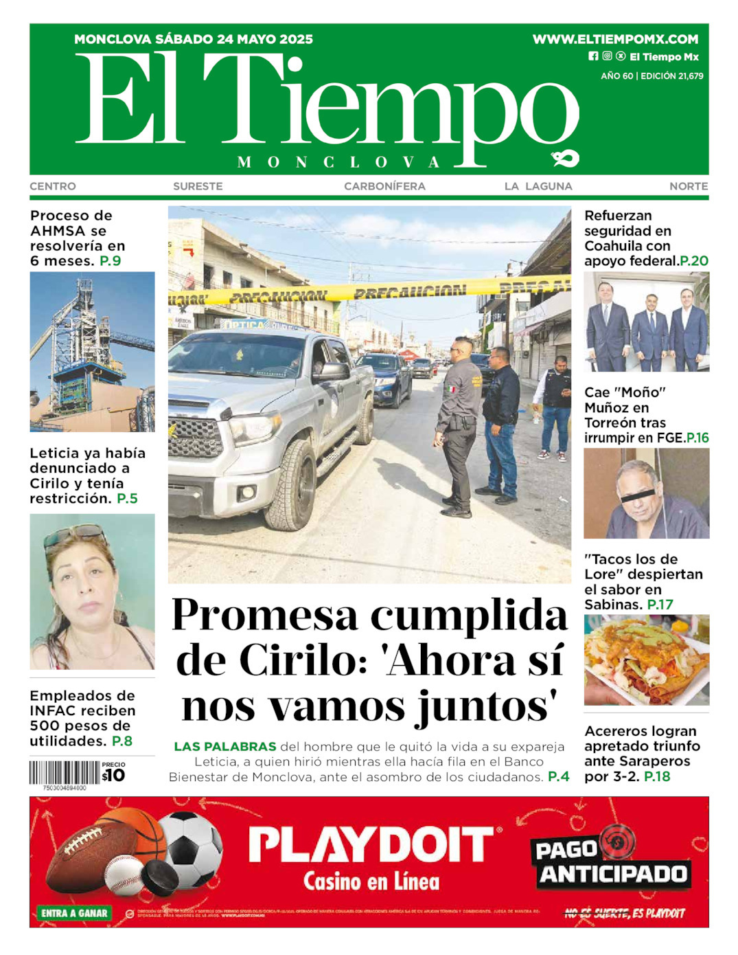 El Tiempo Monclova, edición del sábado 24 de mayo de 2025 El Tiempo Monclova, edición del sábado 24 de mayo de 2025
