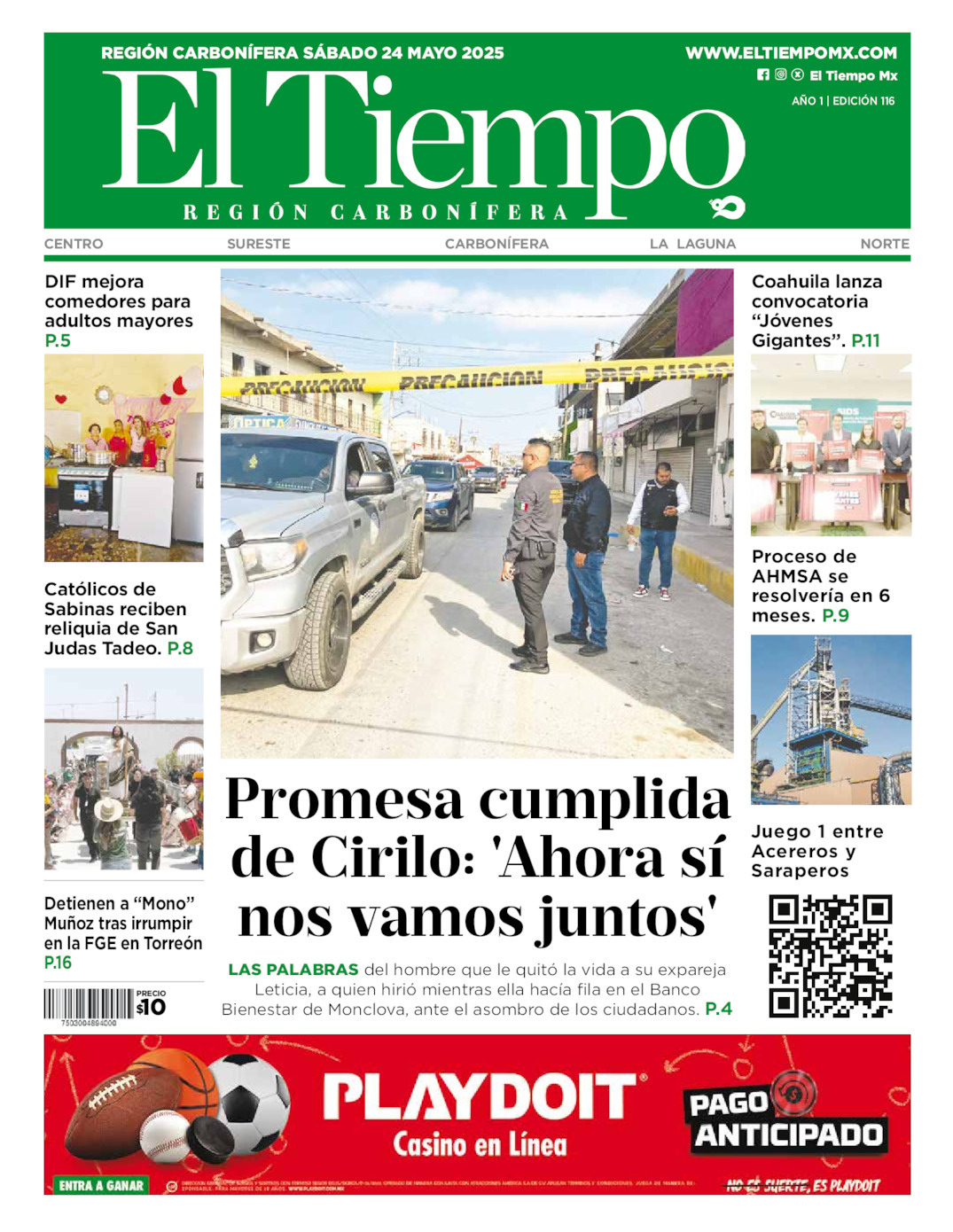 El Tiempo Región Carbonífera, edición del sábado 24 de mayo de 2025 El Tiempo Región Carbonífera, edición del sábado 24 de mayo de 2025