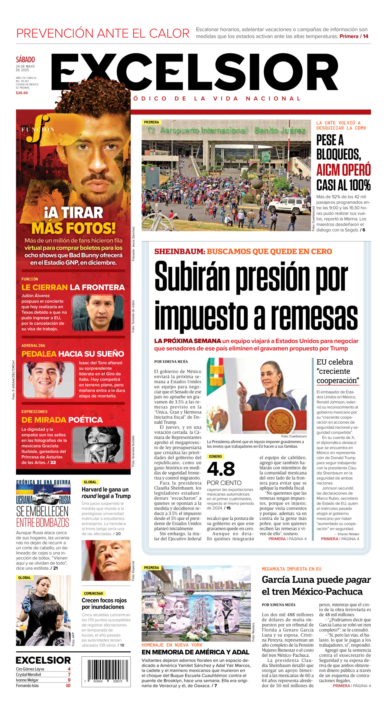 Excelsior, edición del sábado 24 de mayo de 2025 Excelsior, edición del sábado 24 de mayo de 2025