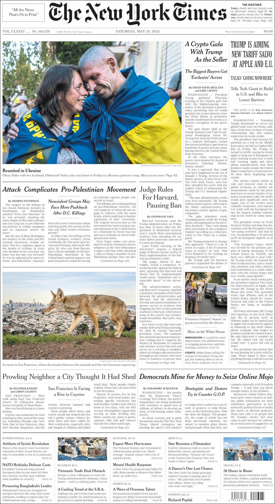 The New York Times, edición del sábado 24 de mayo de 2025 The New York Times, edición del sábado 24 de mayo de 2025