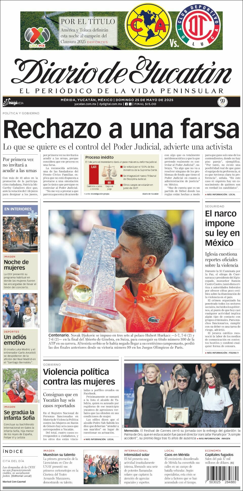 El Diario de Yucatán, edición del domingo 25 de mayo de 2025 El Diario de Yucatán, edición del domingo 25 de mayo de 2025