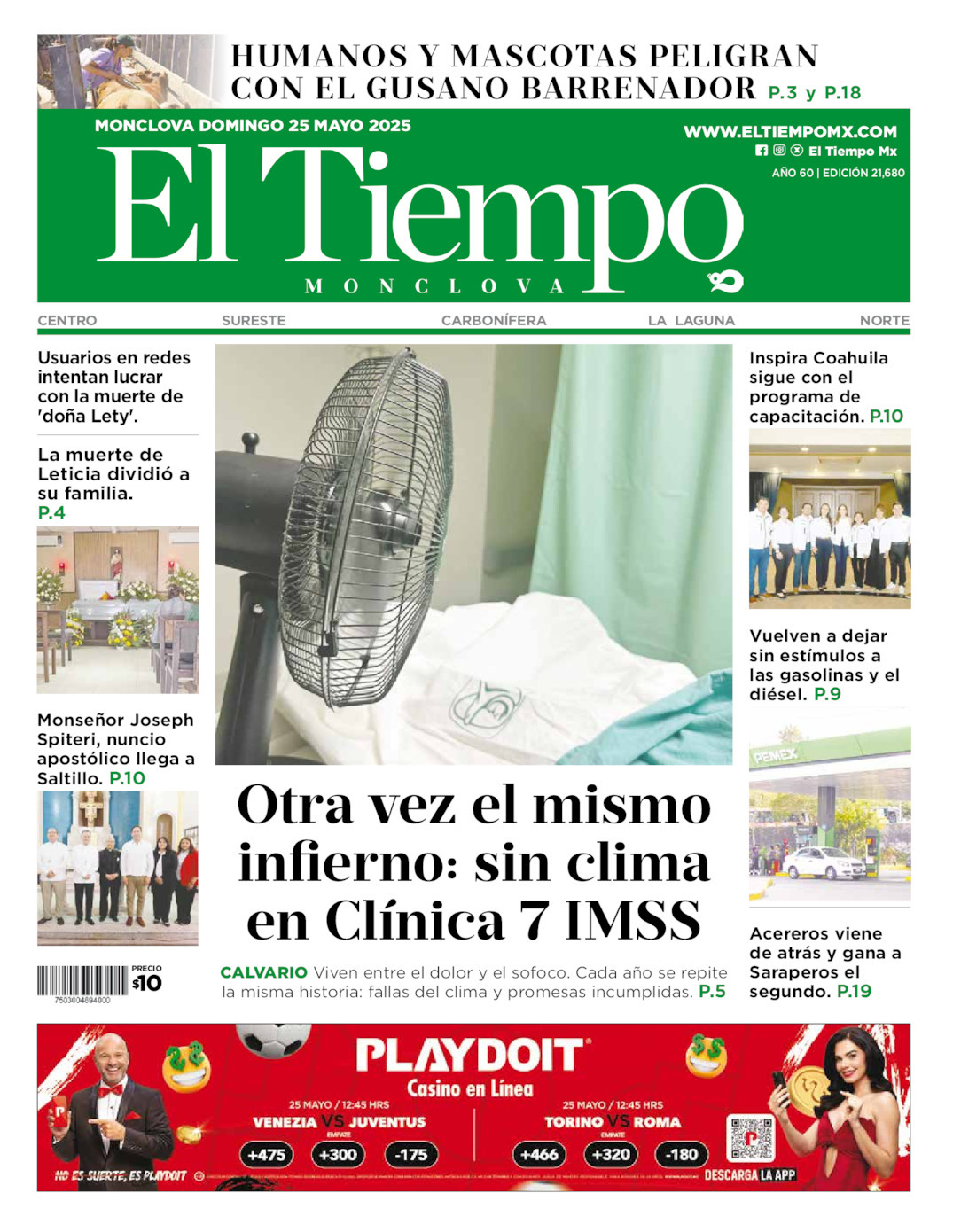 El Tiempo Monclova, edición del domingo 25 de mayo de 2025 El Tiempo Monclova, edición del domingo 25 de mayo de 2025