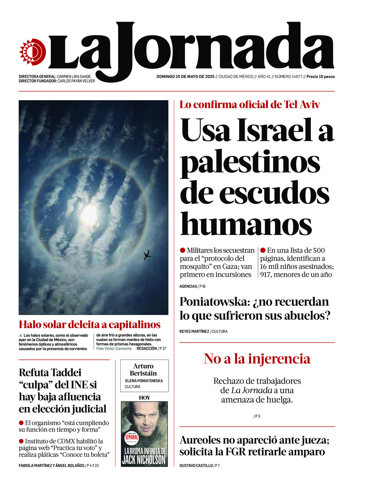 La Jornada, edición del domingo 25 de mayo de 2025 La Jornada, edición del domingo 25 de mayo de 2025