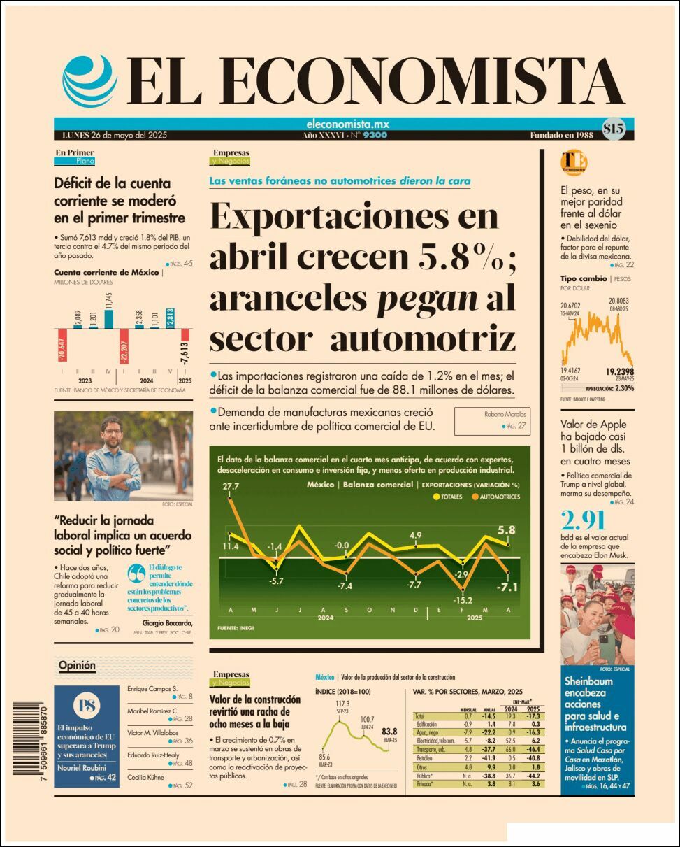 El Economista, edición del lunes 26 de mayo de 2025 El Economista, edición del lunes 26 de mayo de 2025