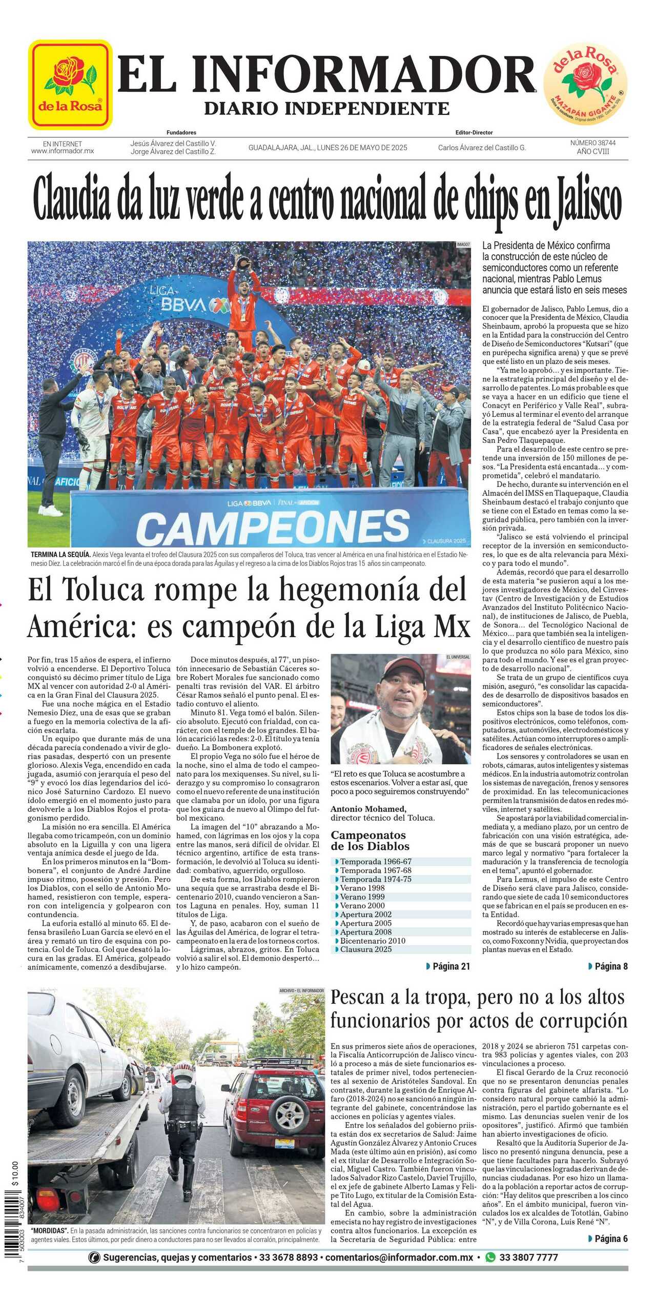 El Informador, edición del lunes 26 de mayo de 2025 El Informador, edición del lunes 26 de mayo de 2025