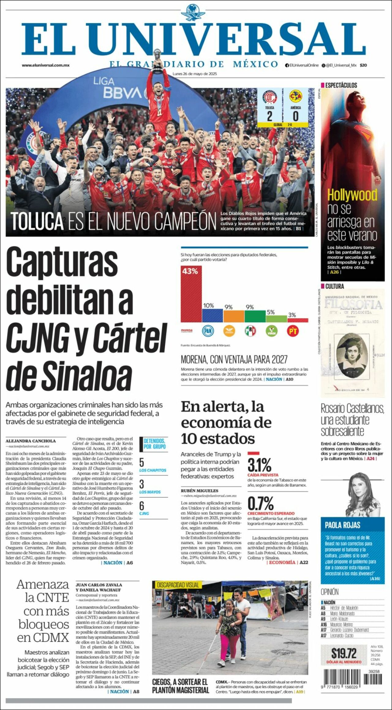 El Universal, edición del lunes 26 de mayo de 2025 El Universal, edición del lunes 26 de mayo de 2025