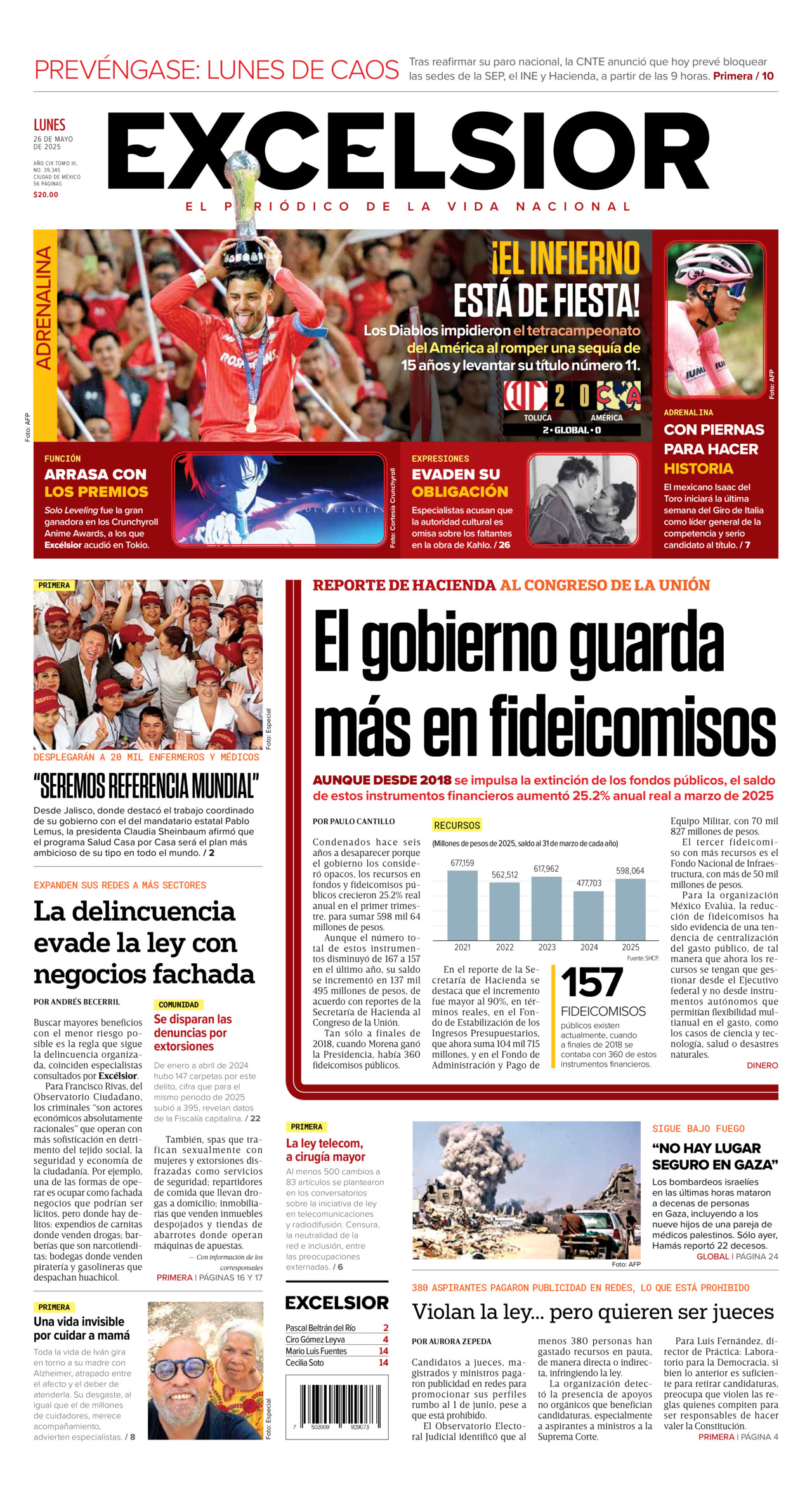 Excelsior, edición del lunes 26 de mayo de 2025 Excelsior, edición del lunes 26 de mayo de 2025