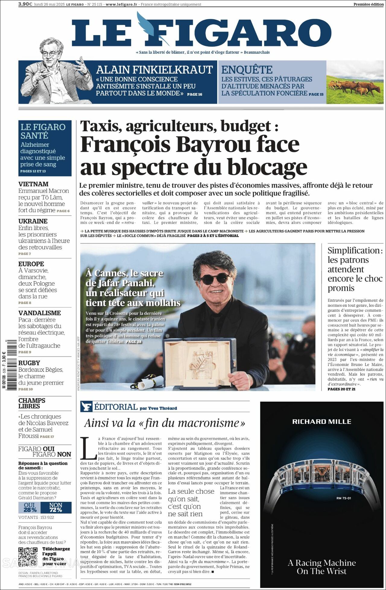 Le Figaro, edición del lunes 26 de mayo de 2025 Le Figaro, edición del lunes 26 de mayo de 2025