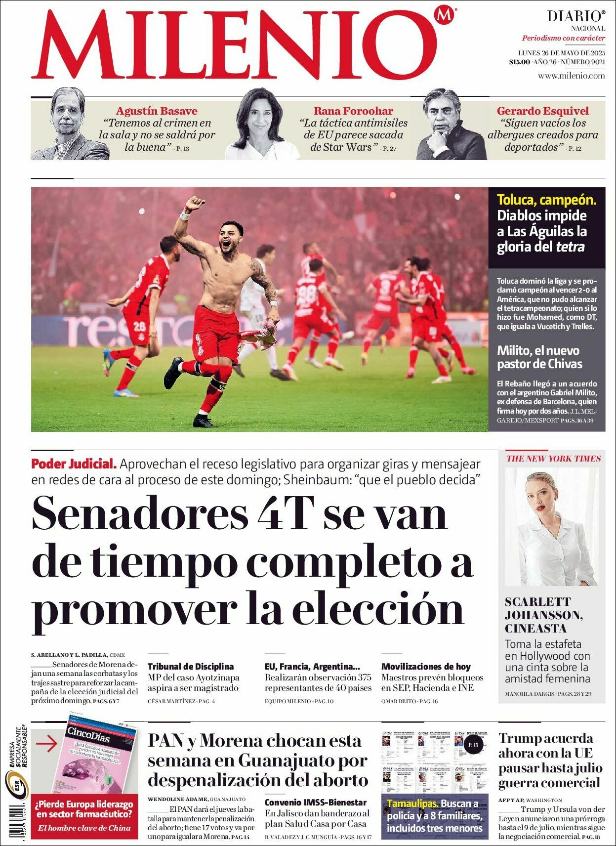 Milenio, edición del lunes 26 de mayo de 2025 Milenio, edición del lunes 26 de mayo de 2025