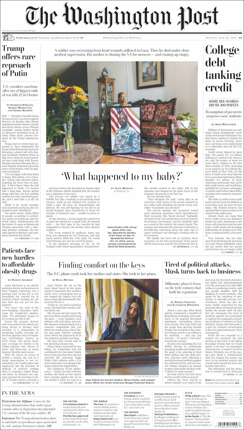 The Washington Post, edición del lunes 26 de mayo de 2025 The Washington Post, edición del lunes 26 de mayo de 2025