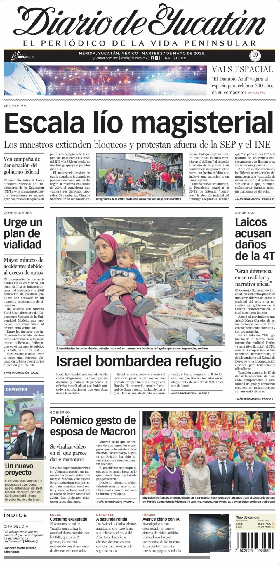 El Diario de Yucatán, edición del martes 27 de mayo de 2025 El Diario de Yucatán, edición del martes 27 de mayo de 2025