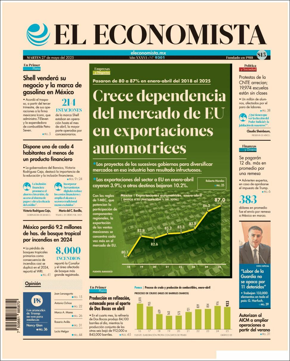 El Economista, edición del martes 27 de mayo de 2025 El Economista, edición del martes 27 de mayo de 2025