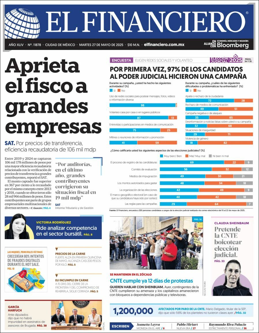 El Financiero, edición del martes 27 de mayo de 2025 El Financiero, edición del martes 27 de mayo de 2025