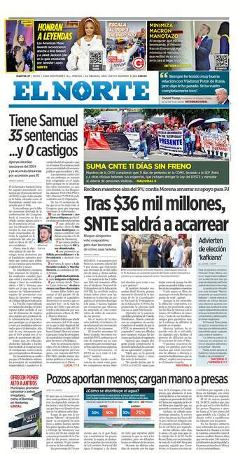 El Norte, edición del martes 27 de mayo de 2025 El Norte, edición del martes 27 de mayo de 2025