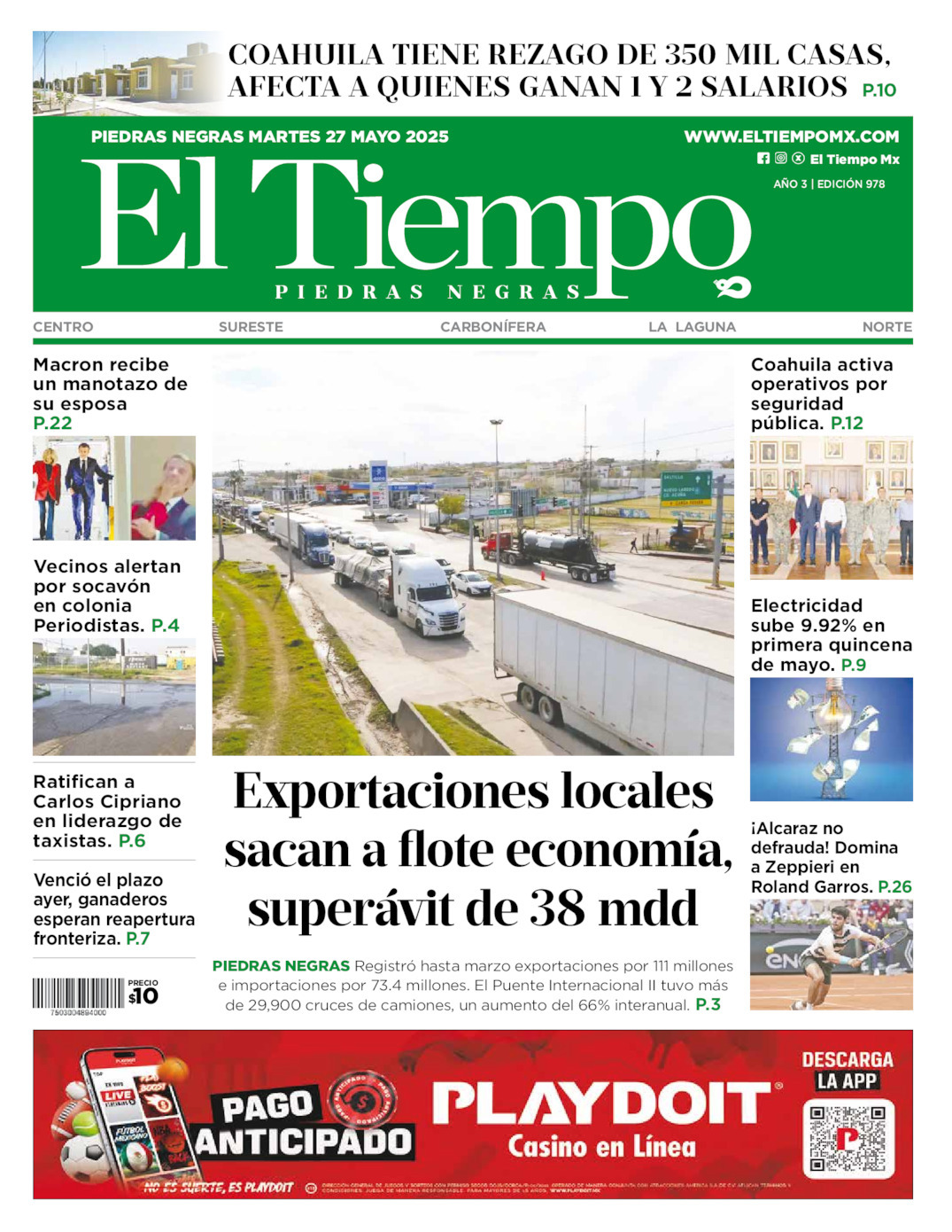 El Tiempo Piedras Negras, edición del martes 27 de mayo de 2025 El Tiempo Piedras Negras, edición del martes 27 de mayo de 2025