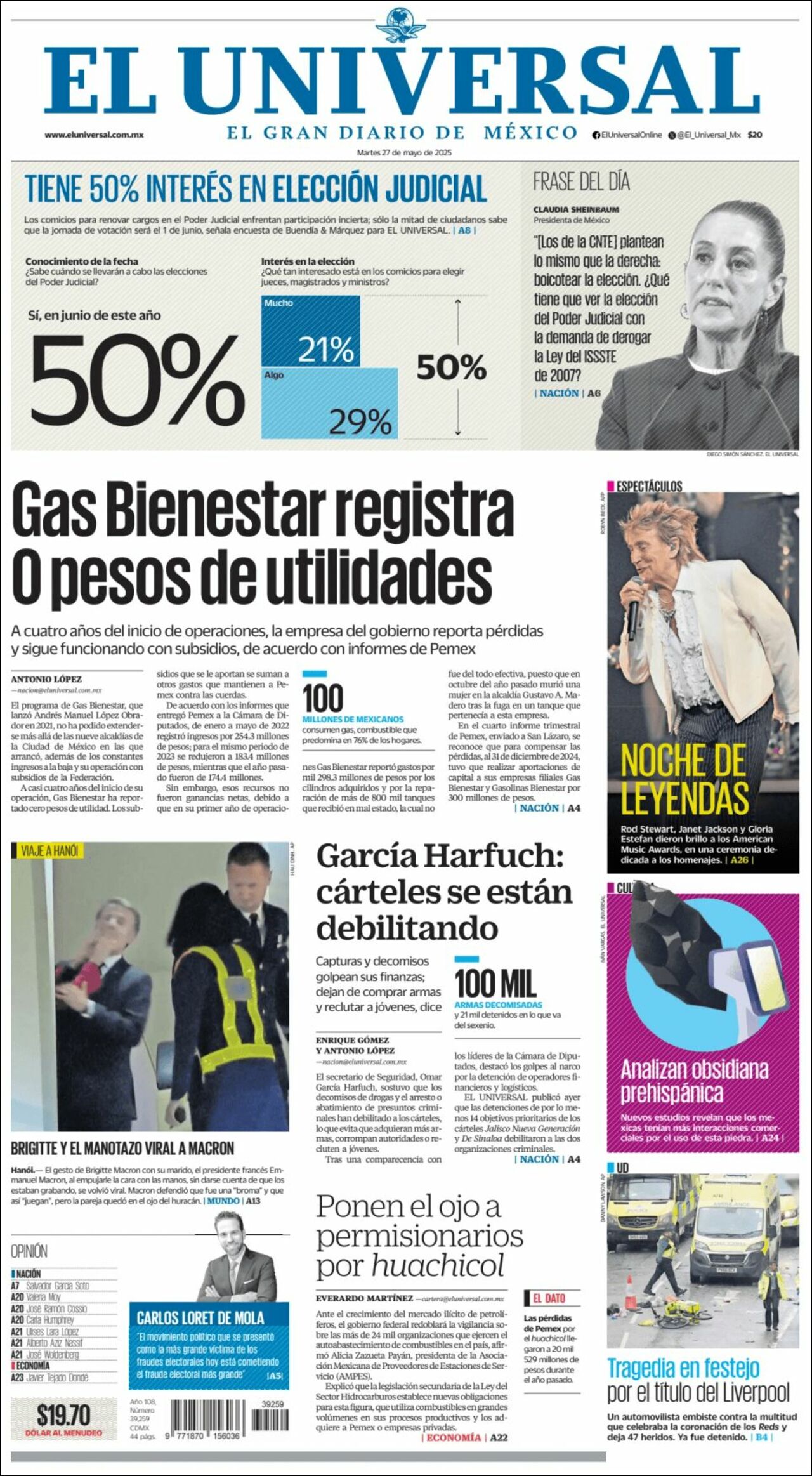 El Universal, edición del martes 27 de mayo de 2025 El Universal, edición del martes 27 de mayo de 2025