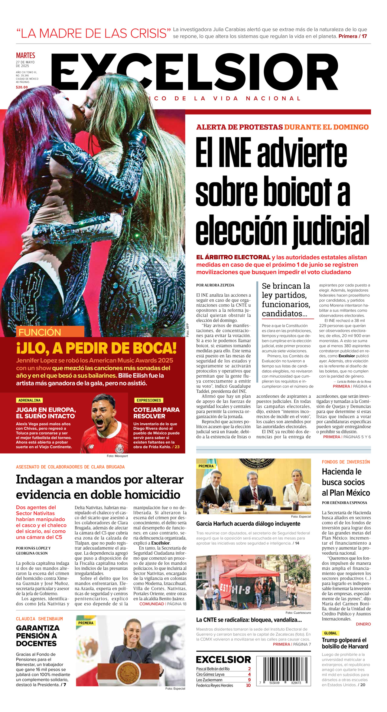 Excelsior, edición del martes 27 de mayo de 2025 Excelsior, edición del martes 27 de mayo de 2025
