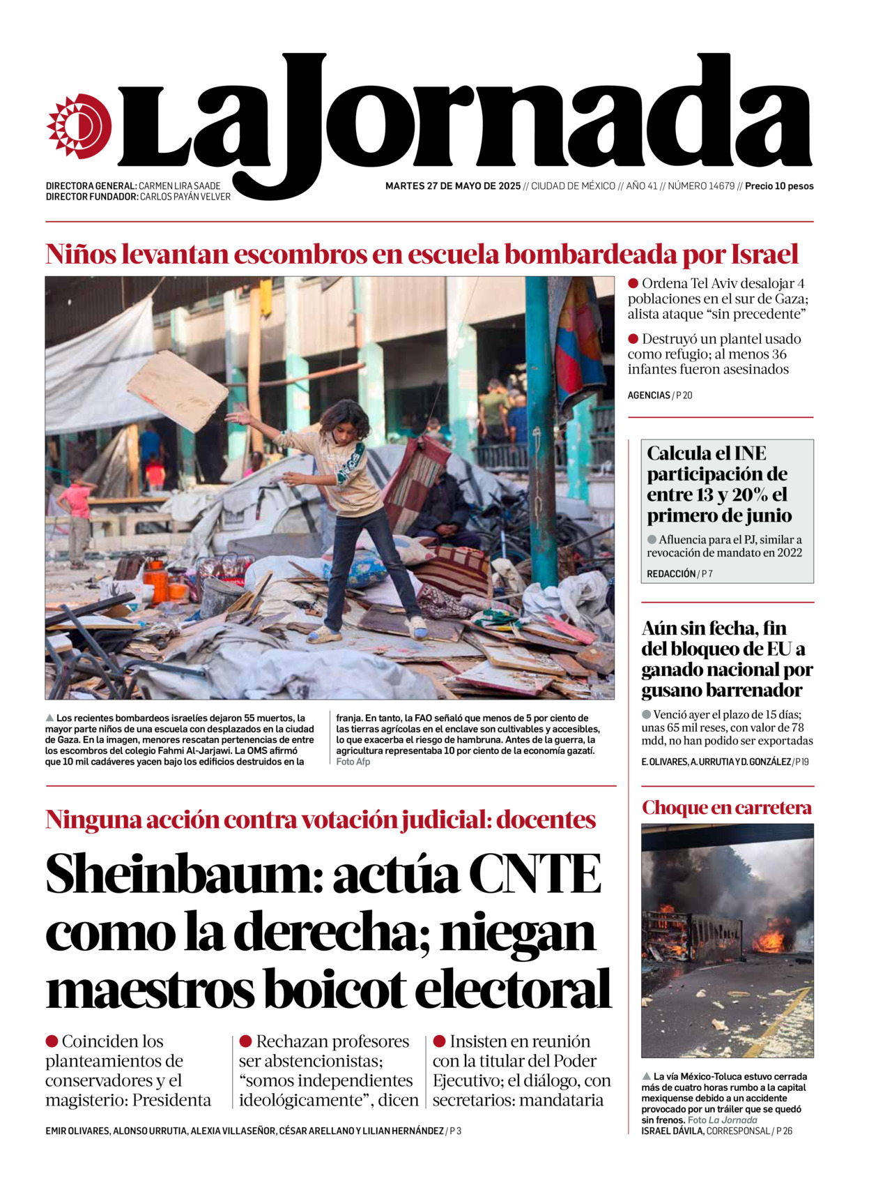 La Jornada, edición del martes 27 de mayo de 2025 La Jornada, edición del martes 27 de mayo de 2025