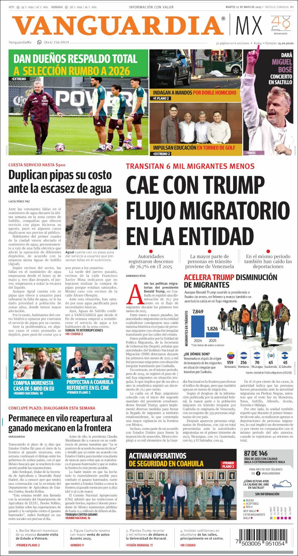 Vanguardia, edición del martes 27 de mayo de 2025 Vanguardia, edición del martes 27 de mayo de 2025