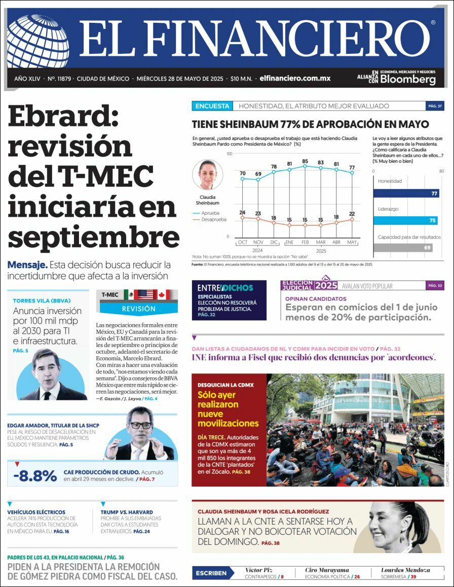El Financiero, edición del miércoles 28 de mayo de 2025 El Financiero, edición del miércoles 28 de mayo de 2025