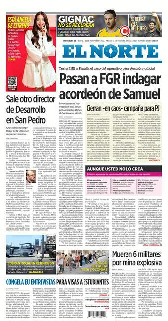 El Norte, edición del miércoles 28 de mayo de 2025 El Norte, edición del miércoles 28 de mayo de 2025