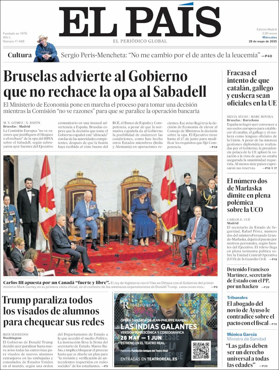 El País, edición del miércoles 28 de mayo de 2025 El País, edición del miércoles 28 de mayo de 2025