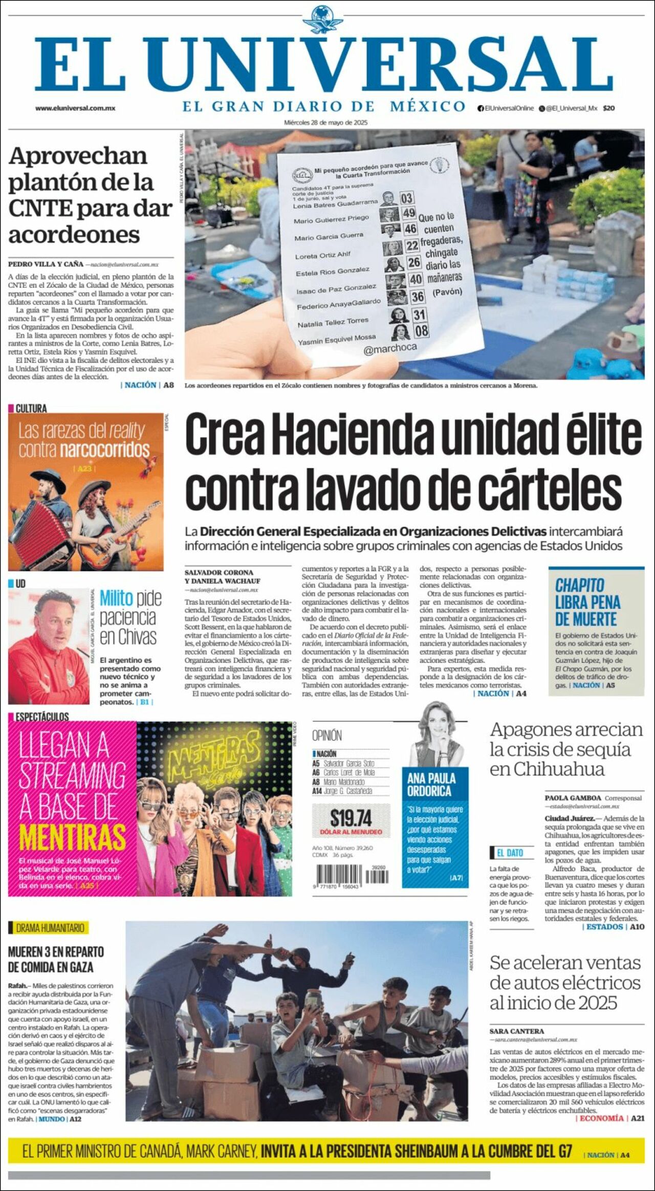 El Universal, edición del miércoles 28 de mayo de 2025 El Universal, edición del miércoles 28 de mayo de 2025