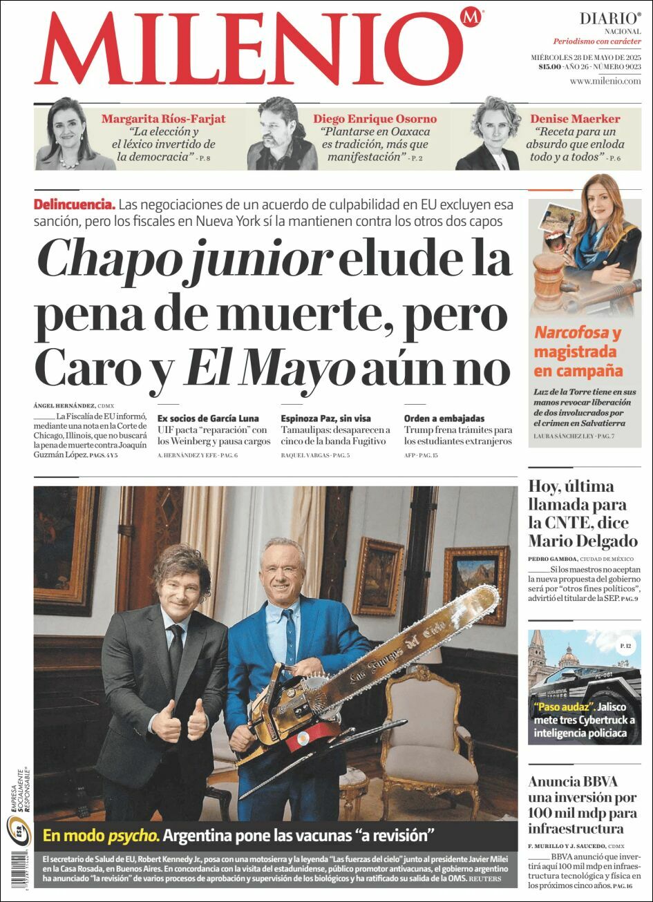 Milenio, edición del miércoles 28 de mayo de 2025 Milenio, edición del miércoles 28 de mayo de 2025