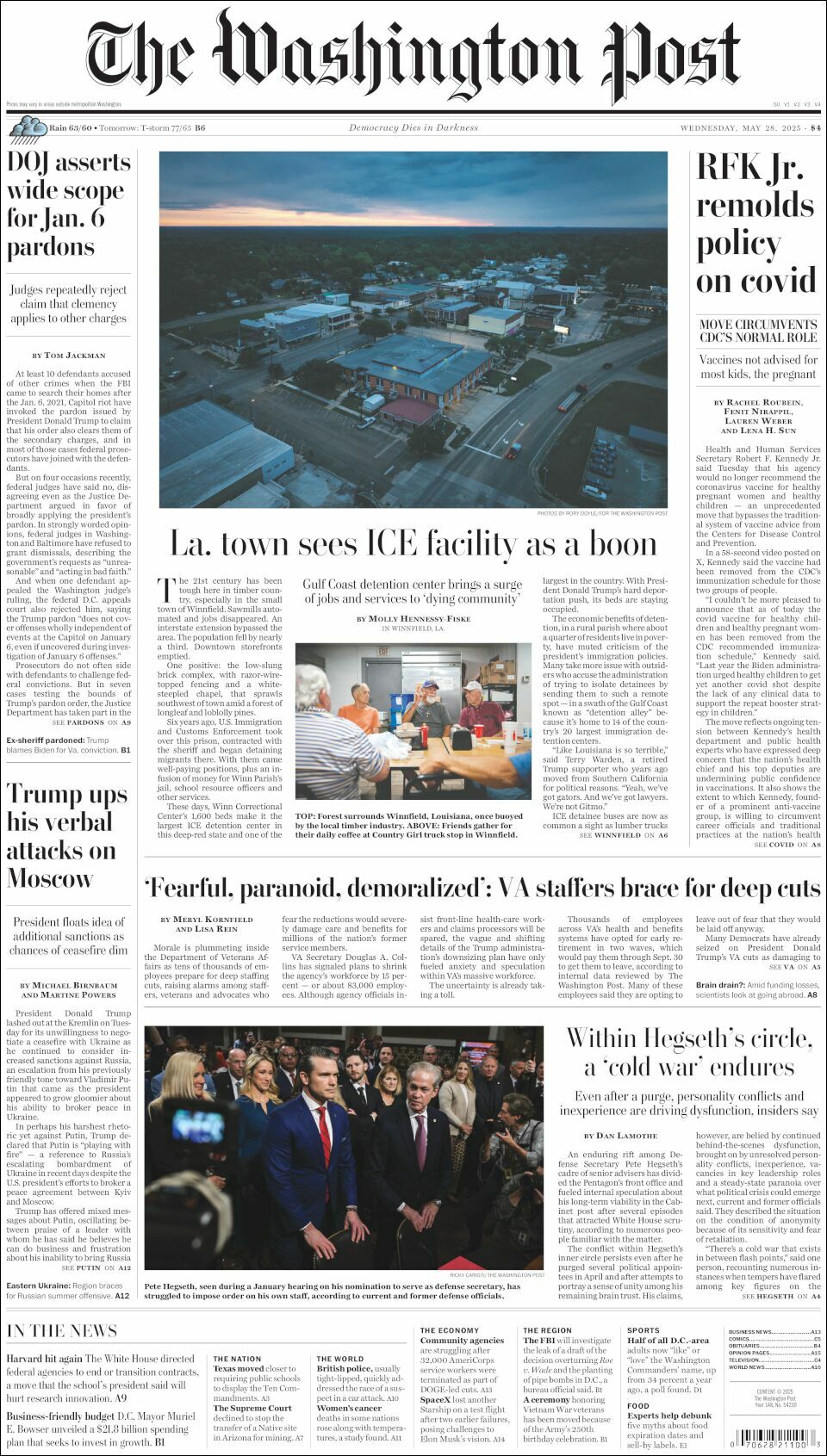 The Washington Post, edición del miércoles 28 de mayo de 2025 The Washington Post, edición del miércoles 28 de mayo de 2025