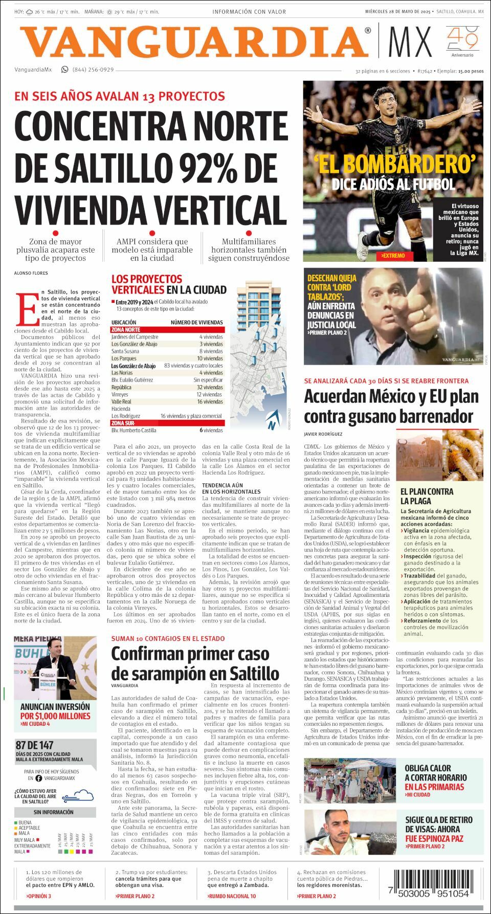 Vanguardia, edición del miércoles 28 de mayo de 2025 Vanguardia, edición del miércoles 28 de mayo de 2025