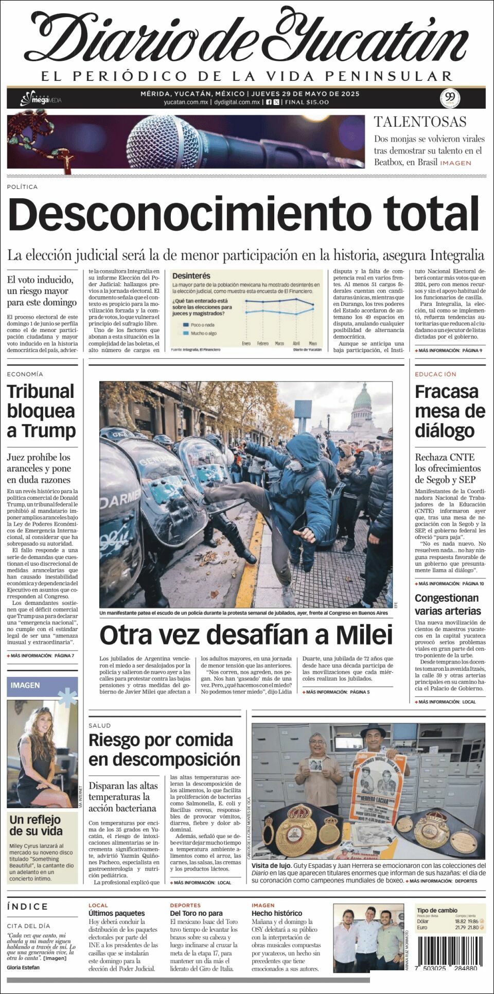 El Diario de Yucatán, edición del jueves 29 de mayo de 2025 El Diario de Yucatán, edición del jueves 29 de mayo de 2025