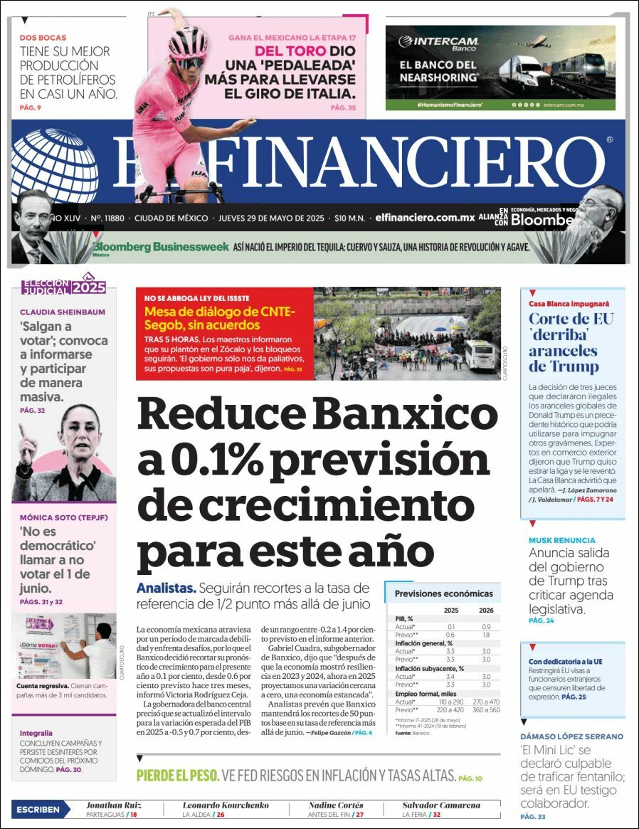 El Financiero, edición del jueves 29 de mayo de 2025 El Financiero, edición del jueves 29 de mayo de 2025