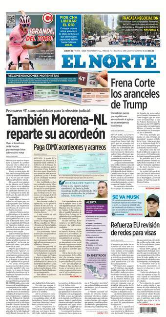 El Norte, edición del jueves 29 de mayo de 2025 El Norte, edición del jueves 29 de mayo de 2025
