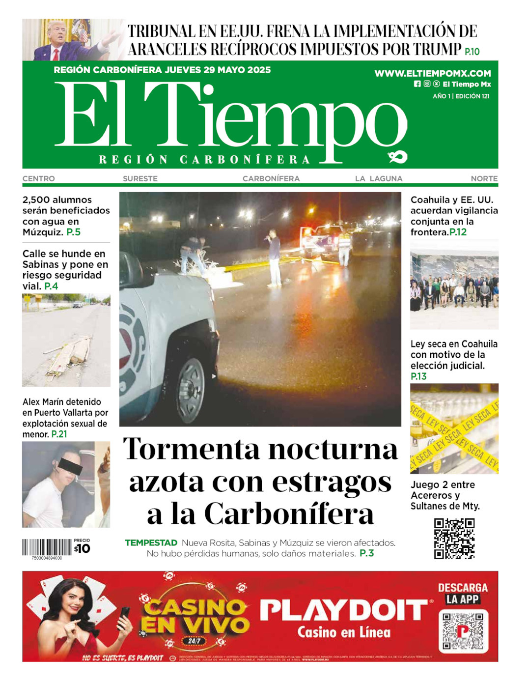 El Tiempo Región Carbonífera, edición del jueves 29 de mayo de 2025 El Tiempo Región Carbonífera, edición del jueves 29 de mayo de 2025