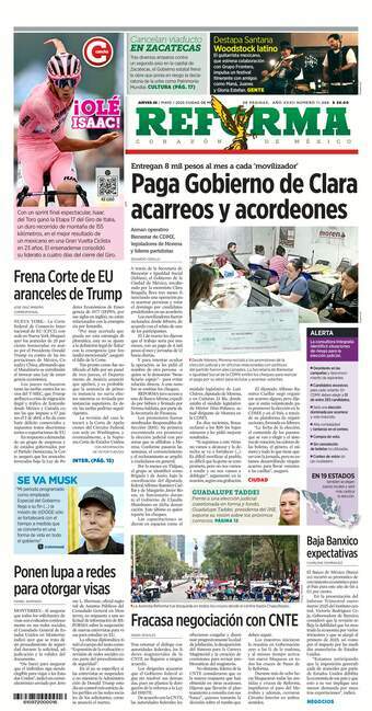 Reforma, edición del jueves 29 de mayo de 2025 Reforma, edición del jueves 29 de mayo de 2025