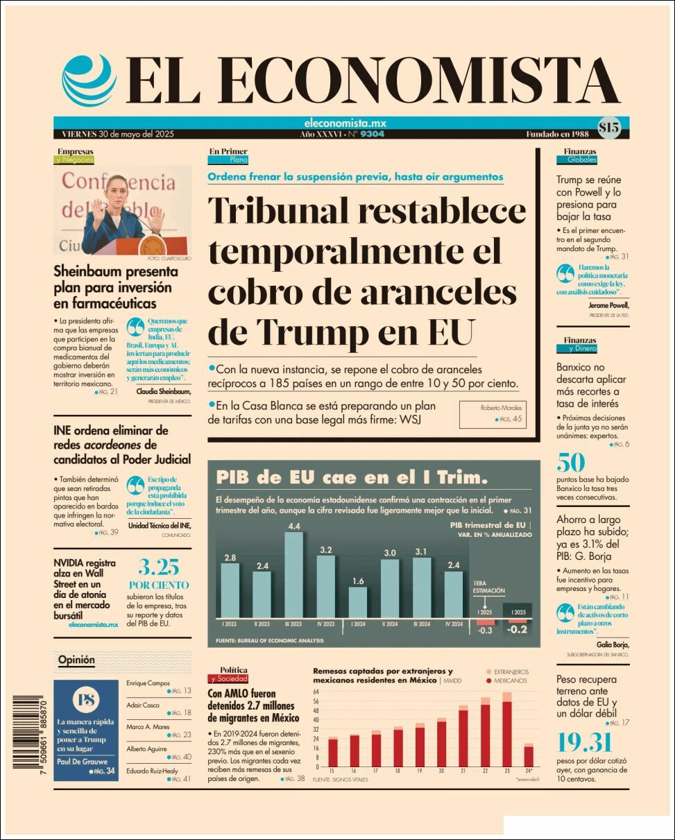 El Economista, edición del viernes 30 de mayo de 2025 El Economista, edición del viernes 30 de mayo de 2025