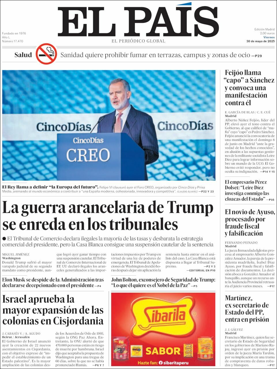 El País, edición del viernes 30 de mayo de 2025 El País, edición del viernes 30 de mayo de 2025