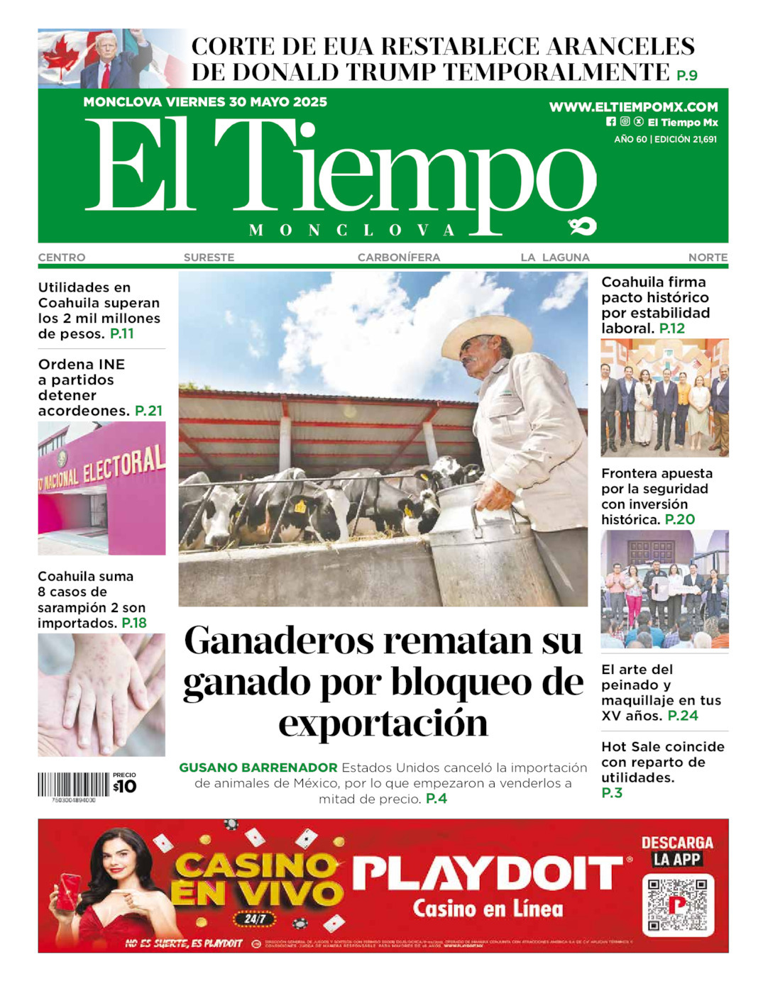 El Tiempo Monclova, edición del viernes 30 de mayo de 2025 El Tiempo Monclova, edición del viernes 30 de mayo de 2025