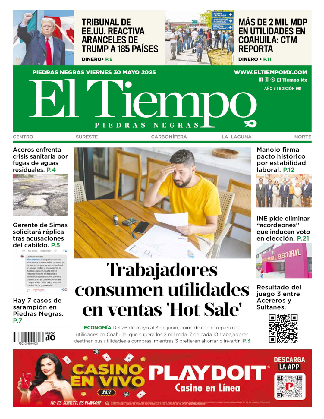 El Tiempo Piedras Negras, edición del viernes 30 de mayo de 2025 El Tiempo Piedras Negras, edición del viernes 30 de mayo de 2025