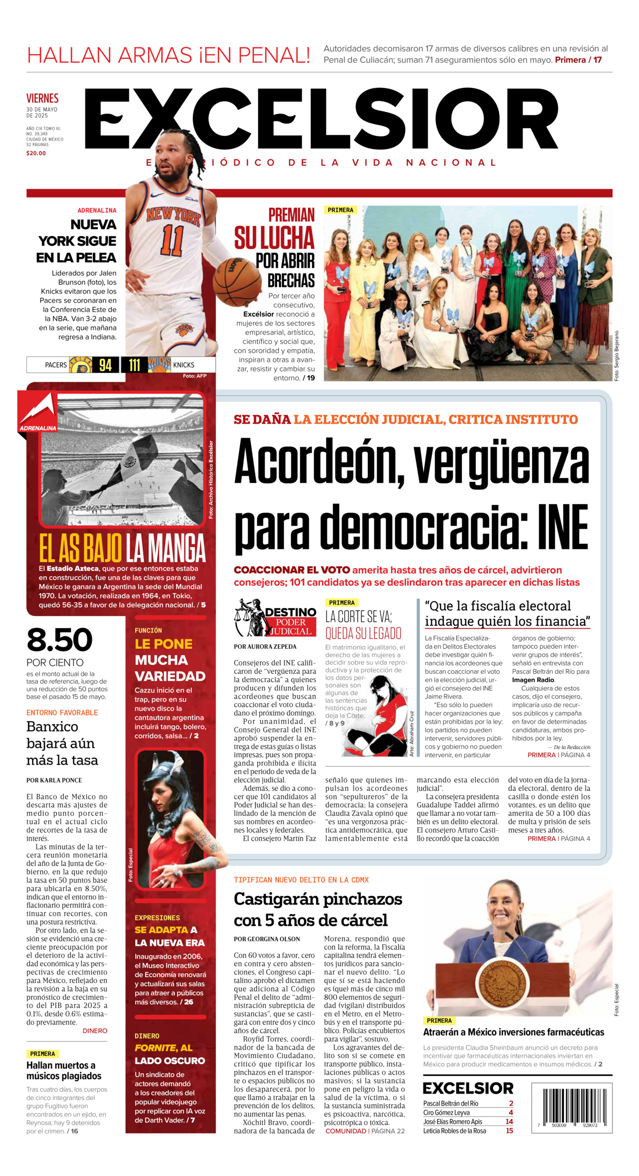 Excelsior, edición del viernes 30 de mayo de 2025 Excelsior, edición del viernes 30 de mayo de 2025