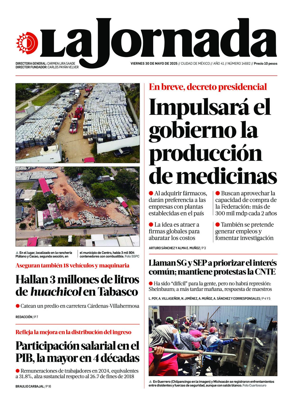 La Jornada, edición del viernes 30 de mayo de 2025 La Jornada, edición del viernes 30 de mayo de 2025