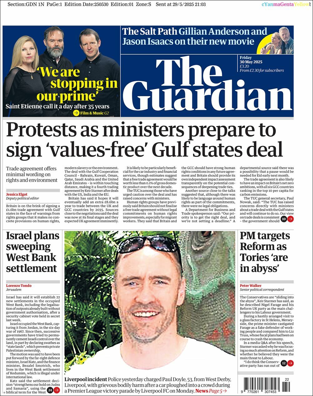 The Guardian, edición del viernes 30 de mayo de 2025 The Guardian, edición del viernes 30 de mayo de 2025