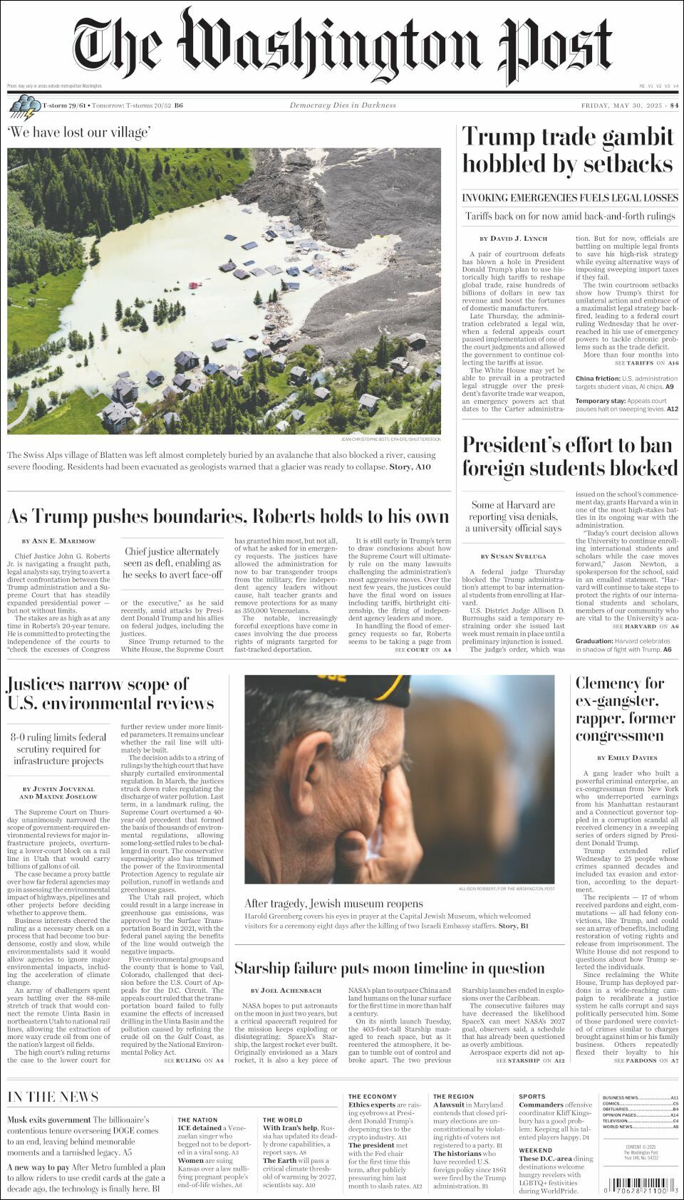 The Washington Post, edición del viernes 30 de mayo de 2025 The Washington Post, edición del viernes 30 de mayo de 2025