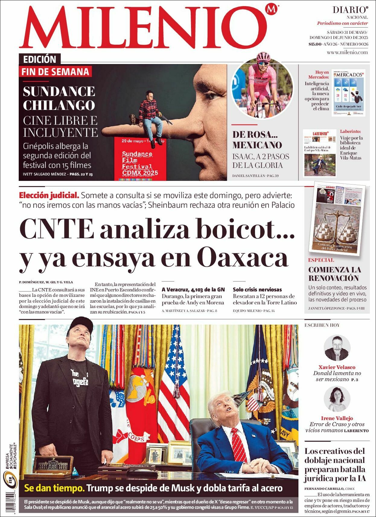 Milenio, edición del sábado 31 de mayo de 2025 Milenio, edición del sábado 31 de mayo de 2025