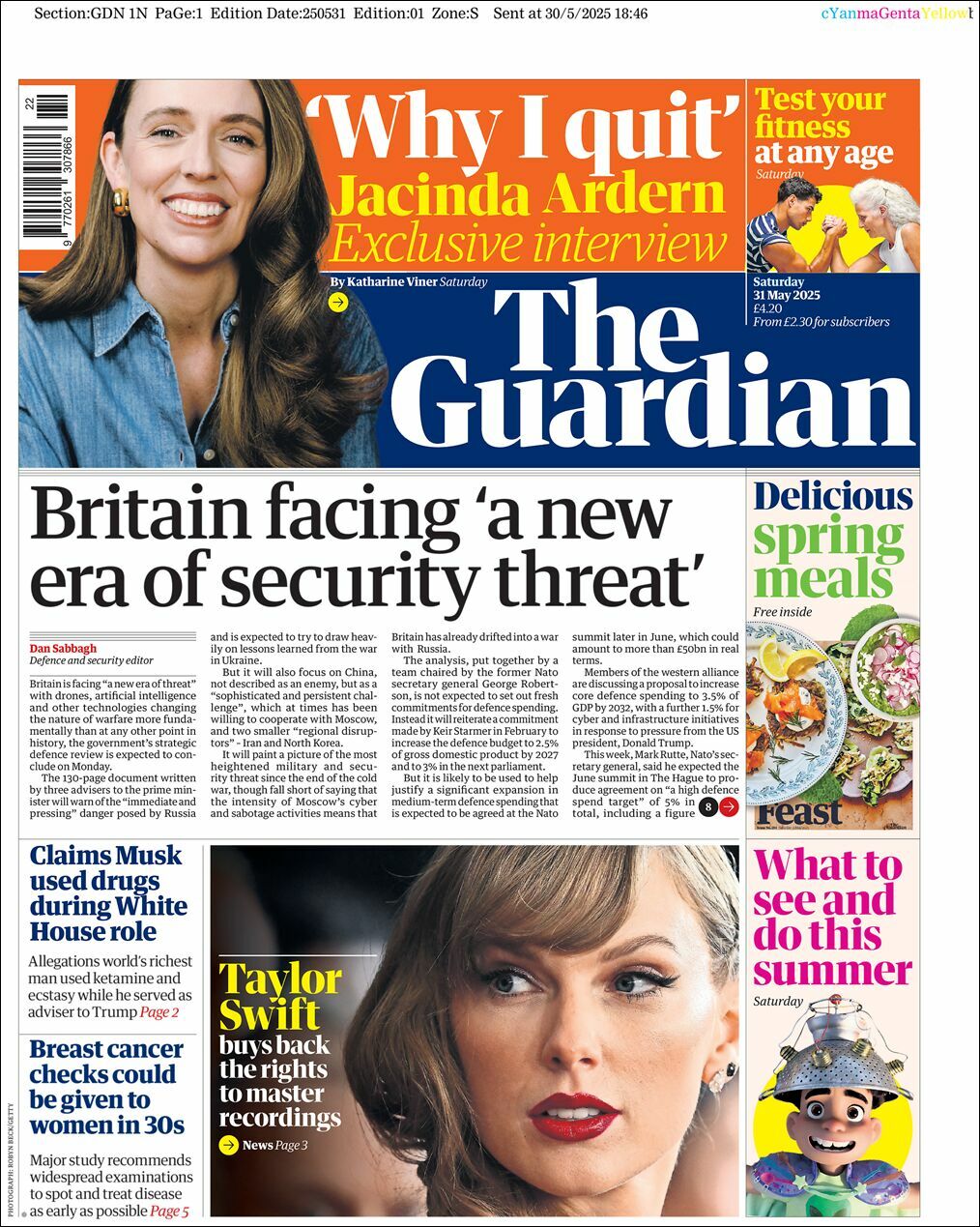 The Guardian, edición del sábado 31 de mayo de 2025 The Guardian, edición del sábado 31 de mayo de 2025