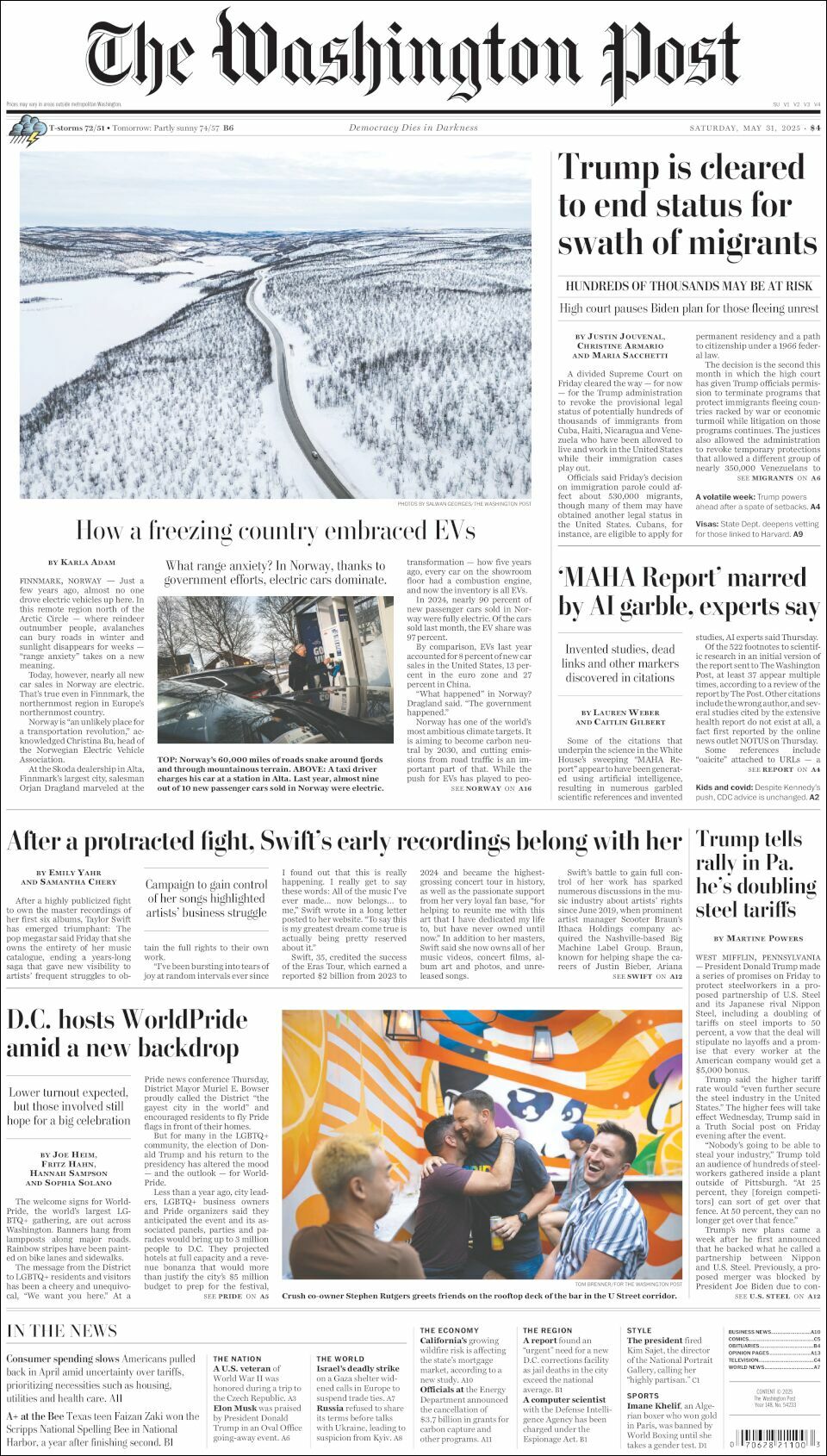 The Washington Post, edición del sábado 31 de mayo de 2025 The Washington Post, edición del sábado 31 de mayo de 2025