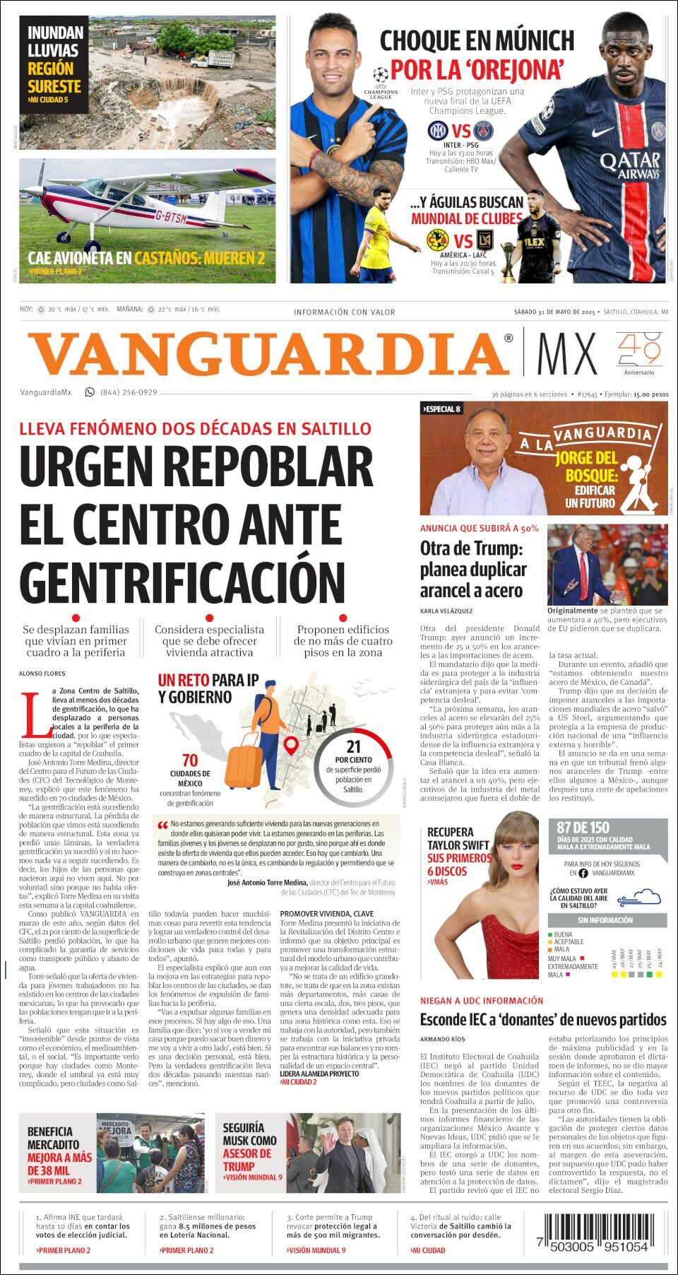 Vanguardia, edición del sábado 31 de mayo de 2025 Vanguardia, edición del sábado 31 de mayo de 2025