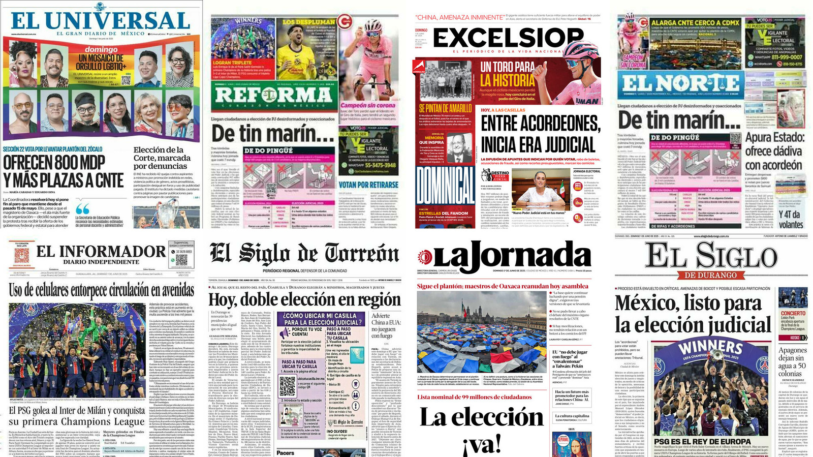Portadas de periódicos impresos más importantes de México hoy